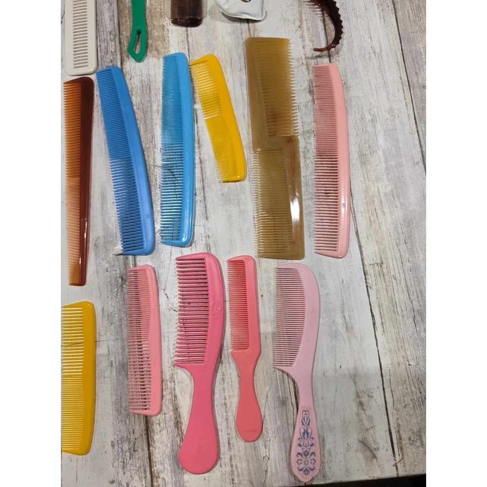 Vintage Hair Comb Lot Japan‎ Airlines JAL Seahorse Tortoiseshell Retro